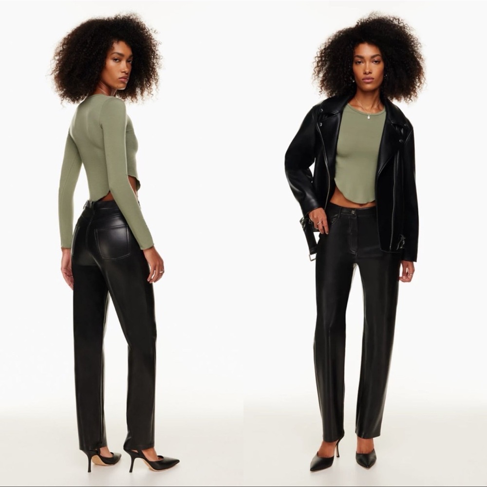 Aritzia Wilfred | The Melina Pant In Black Faux Leather